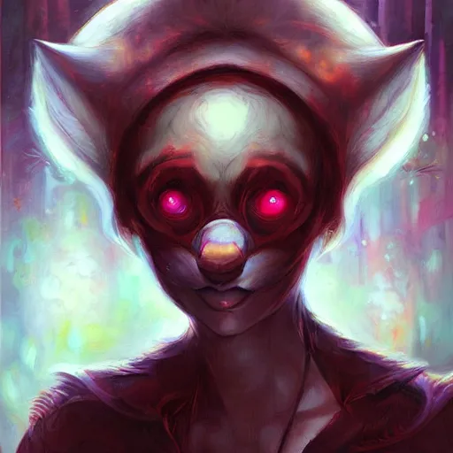 Prompt: a schizophrenic racoon's mind is blown, by ross tran, oil on canvas