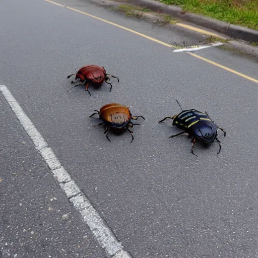 Prompt: hobbits crosswalk beetles