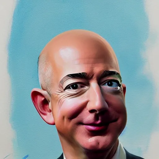 painting of jeff bezos with very very very long hair | Stable Diffusion ...