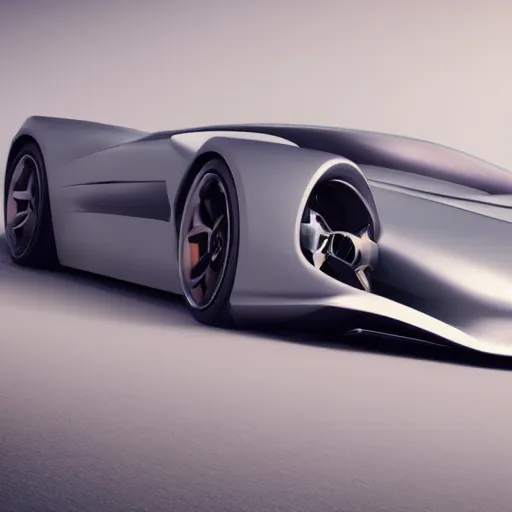 Image similar to render of futuristic supercar, realistic, detailed, clean