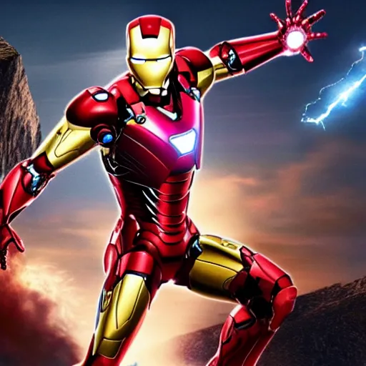 Prompt: film still of Joseph Gordon Levitt as iron man in new avengers film, 4k