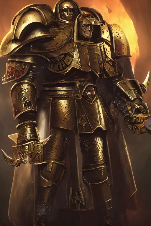 Image similar to armor portrait heros warhammer 4 0 k horus heresy fanart - the primarchs emperor by johannes helgeson animated with vfx concept artist & illustrator global illumination ray tracing hdr fanart arstation zbrush central hardmesh 8 k octane renderer comics stylized