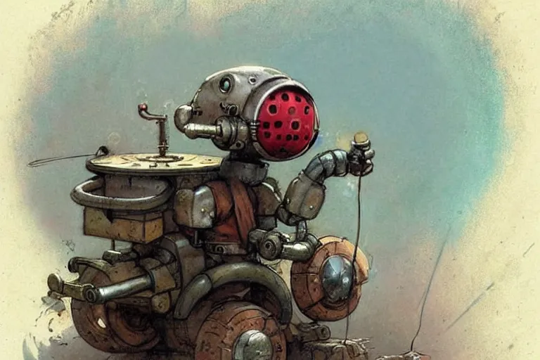 Image similar to adventurer ( ( ( ( ( 1 9 5 0 s retro future robot mouse underground tunneling machine. muted colors. ) ) ) ) ) by jean baptiste monge!!!!!!!!!!!!!!!!!!!!!!!!! chrome red