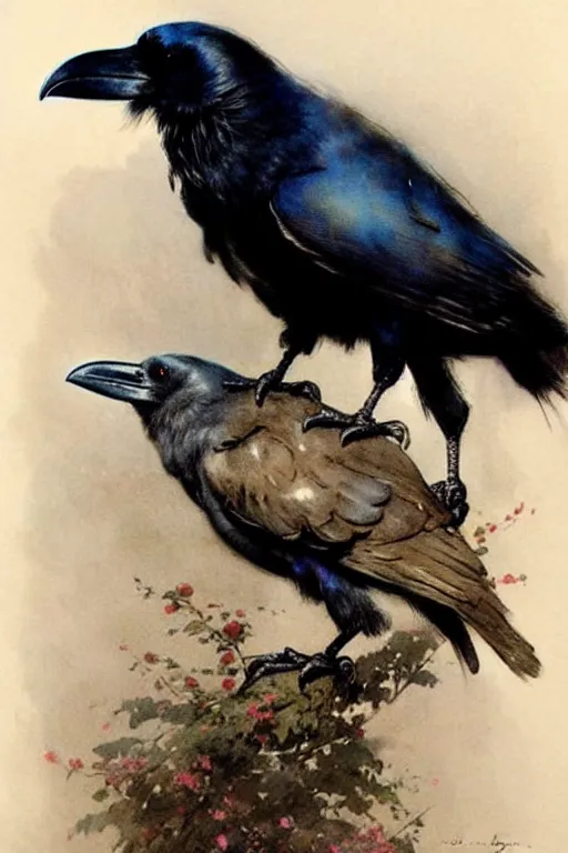 Image similar to (((((1950s raven . muted colors.))))) by Jean-Baptiste Monge !!!!!!!!!!!!!!!!!!!!!!!!!!!