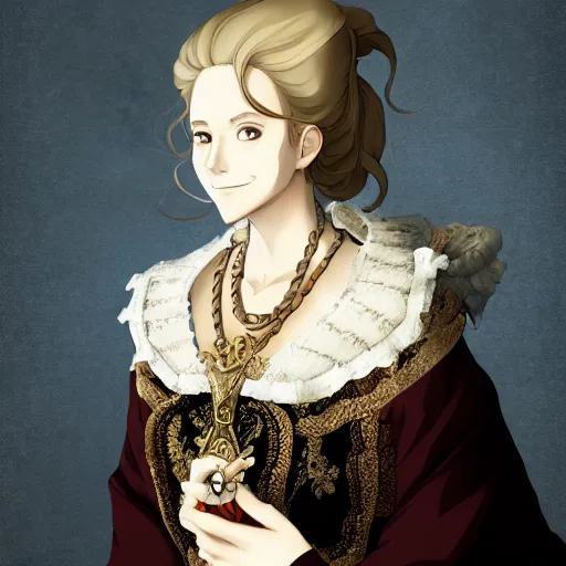 Image similar to portrait of catherine the great, anime fantasy illustration by tomoyuki yamasaki, kyoto studio, madhouse, ufotable, trending on artstation