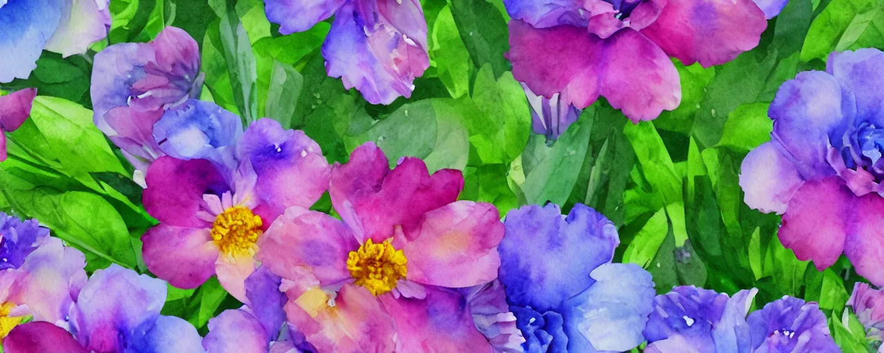 Prompt: watercolor flowers macro , 8k hd dof