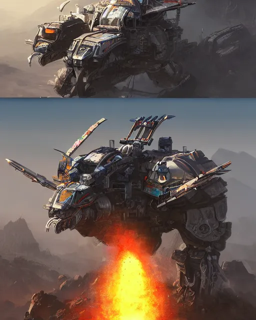 Prompt: Mech Carrier, 4k, Trending on Artstation and CG Society, ultradetailed concept art, anyone know the artist?