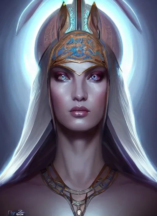 Prompt: symmetry!! portrait!! of a female character astarte, fantasy, sketch color, intricate, elegant, highly detailed, digital painting, artstation, concept art, smooth, sharp focus, illustration, art by grzegorz przybys and yintion j - jiang geping, color rob shields