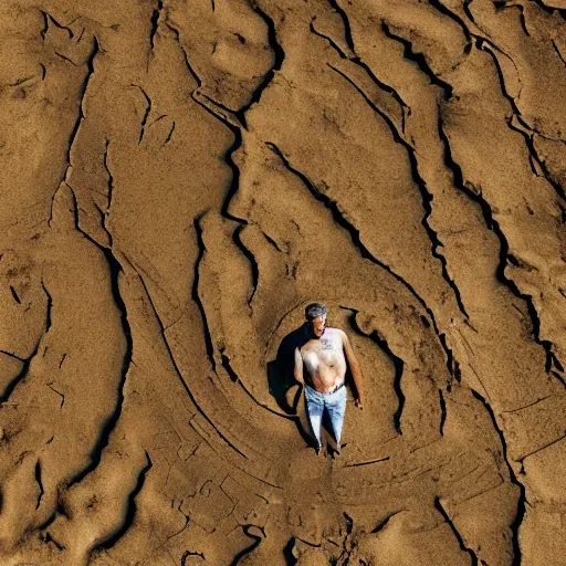 Image similar to a digital photograph close up of the last man on the earth