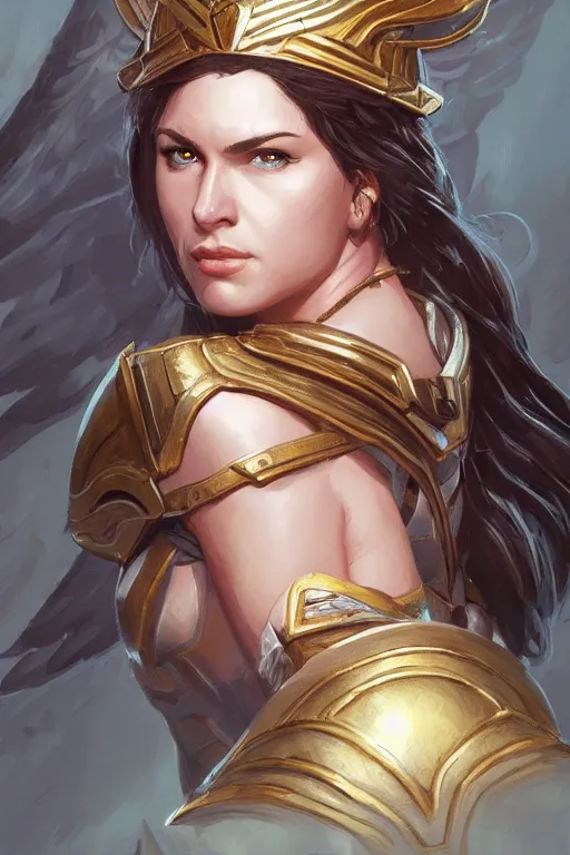 Image similar to amazon valkyrie athena, d & d, fantasy, portrait, highly detailed, headshot, digital painting, trending on artstation, concept art, sharp focus, illustration, art by artgerm and greg rutkowski and magali villeneuve