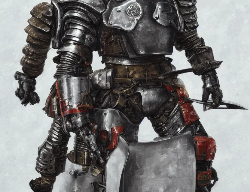 Image similar to a detailed portrait painting of a lone bounty hunter wearing combat armour and a reflective visor. Head and chest only. Dieselpunk elements. Movie scene, cinematic sci-fi scene. Flight suit, cloth and metal, accurate anatomy. Samurai influence, knight influence. fencing armour. portrait symmetrical and science fiction theme with lightning, aurora lighting. clouds and stars. Atmospheric. Futurism by moebius beksinski carl spitzweg moebius and tuomas korpi. baroque elements. baroque element. intricate artwork by caravaggio. Oil painting. Trending on artstation. 8k
