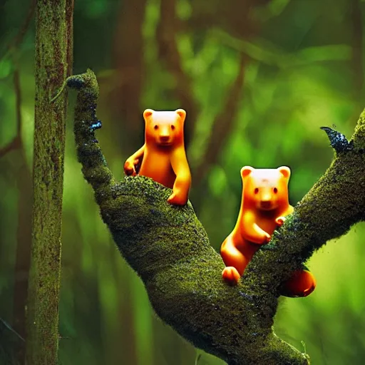 Image similar to national geographic photos of wild gummy bears, wildlife photography