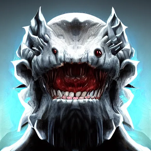 Image similar to face of a monster, digital art, trending on artstation