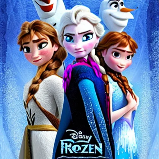 Prompt: a poster for the movie Frozen, with a cast of rabbits - n 9