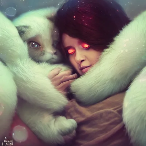 Image similar to The snuggliest snuggles in the world, huggy wuggy from poppy playtime video game, fullbody, ultra high detailed, glowing lights, oil painting, Greg Rutkowski, Charlie Bowater, Beeple, unreal 5, DAZ, hyperrealistic, octane render, RPG portrait, dynamic lighting, fantasy art, beautiful face