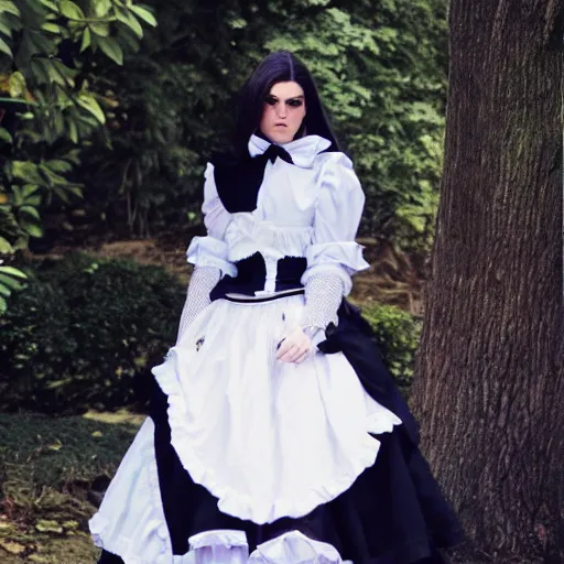 Image similar to kendall jenner wearing 2 b cosplay victorian maid