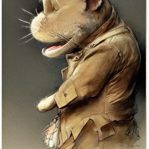 Image similar to ( ( ( ( ( garfield. muted colors. ) ) ) ) ) by jean - baptiste monge!!!!!!!!!!!!!!!!!!!!!!!!!!!