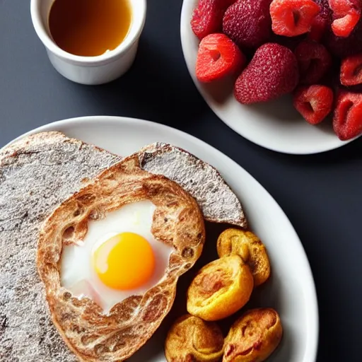 Prompt: breakfast made out of rock