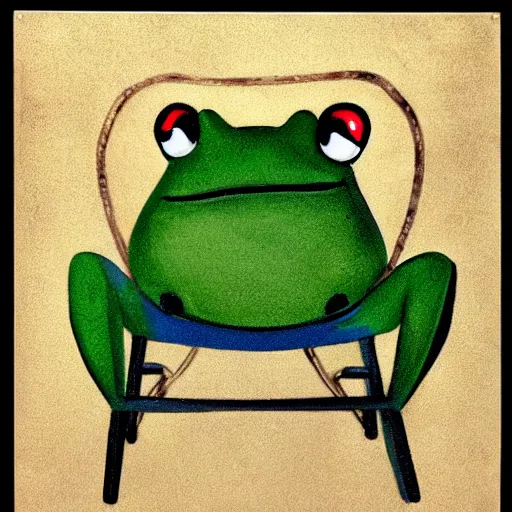 Prompt: portrait of a froggy chair