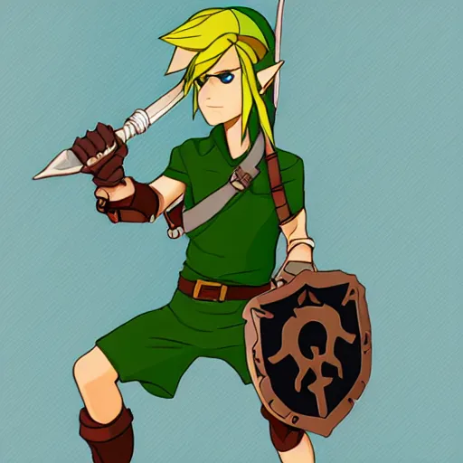 Image similar to link in the style of kyle ferrin