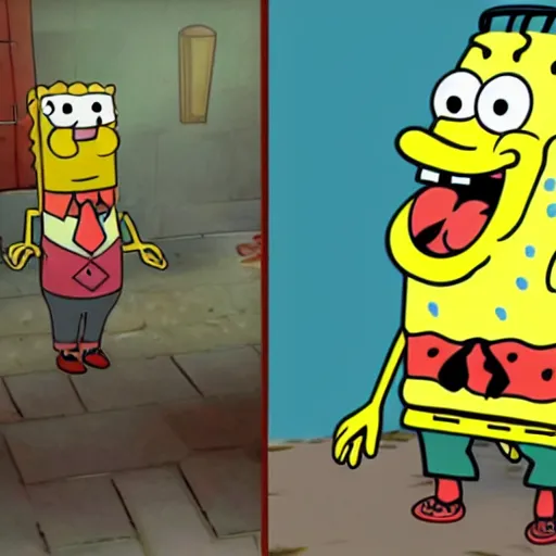 Prompt: Spongebob as a Dead by daylight villain