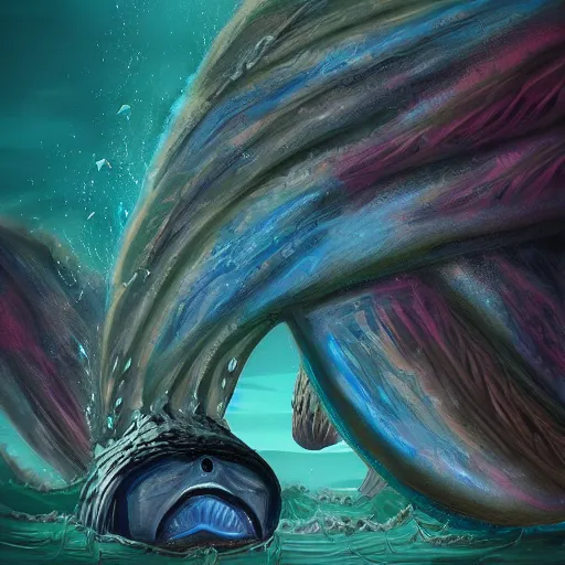 Image similar to Ocean Giant Creature Bloop, digital art