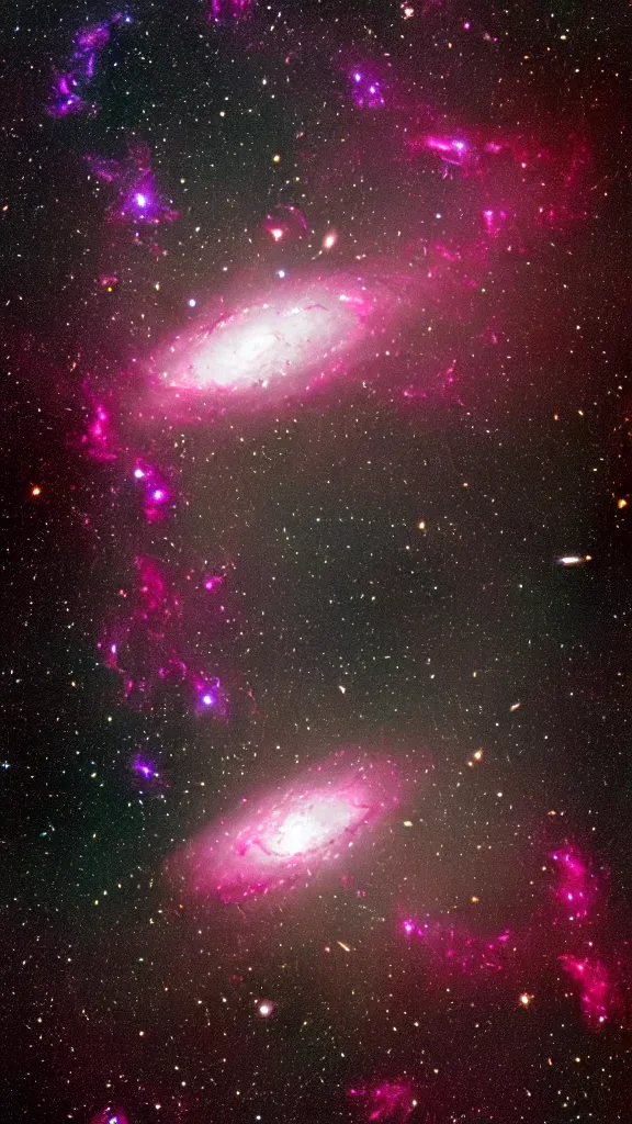 Image similar to an s - shaped galaxy with many neon stars, an s - shaped dark nebula in the background