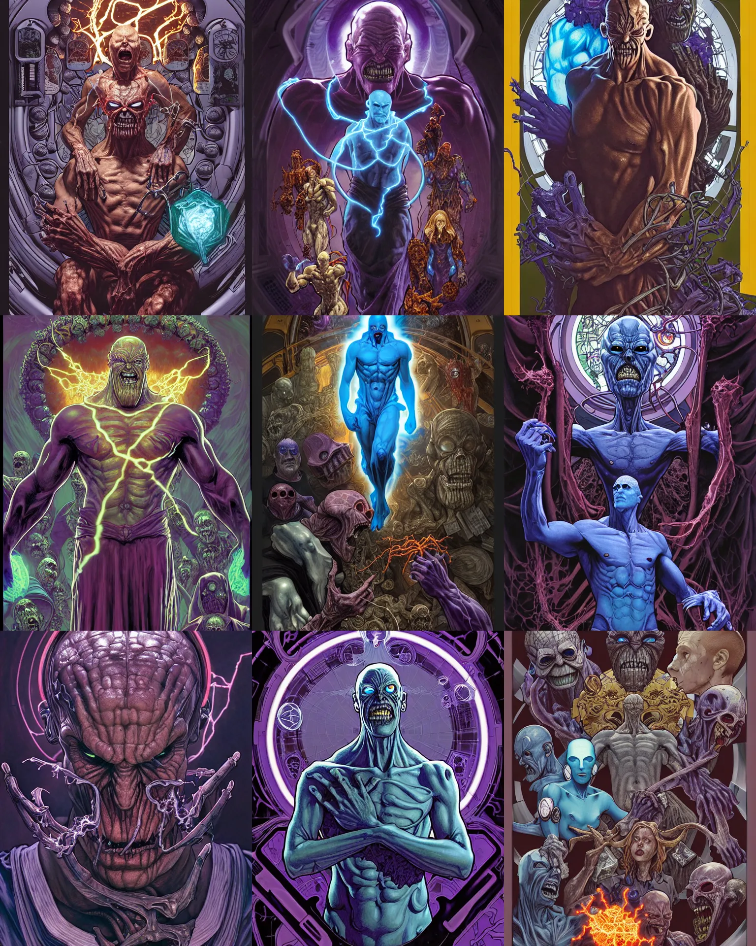 Prompt: the platonic ideal of game boy advance of cletus kasady ultimate carnage thanos dementor doctor manhattan chtulu nazgul, detailed, intricate, hyperrealism, intense, scary, decay, dmt, art by brock hofer and artgerm and greg rutkowski and alphonse mucha