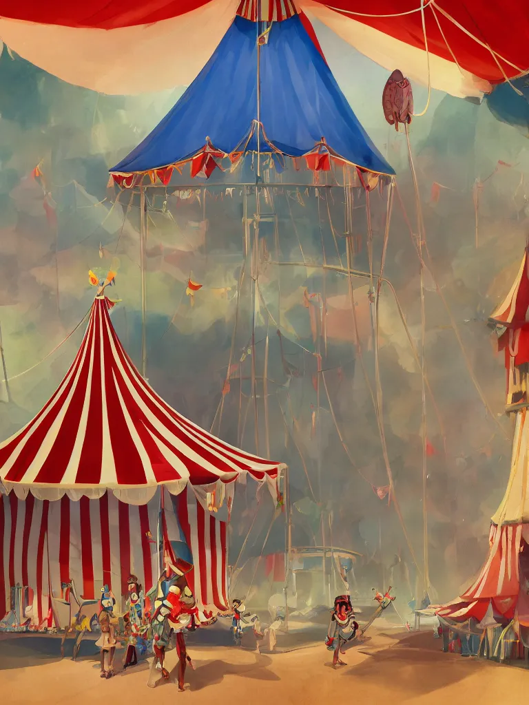 Image similar to circus tent by disney concept artists, blunt borders, rule of thirds