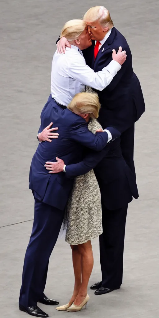 Image similar to donald trump giving joe biden a warm and loving hug
