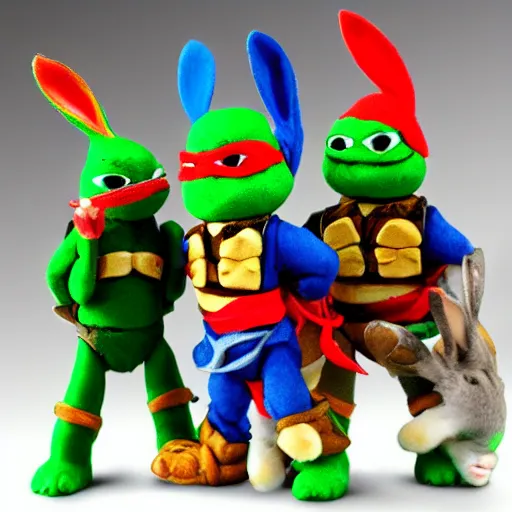 Image similar to teenage mutant ninja rabbits