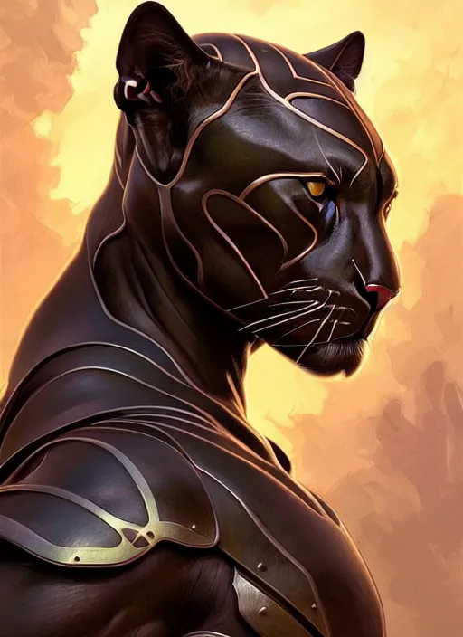 Prompt: symmetry!! portrait of a panther, d & d, armour! muscular, fantasy, intricate, elegant, highly detailed, digital painting, artstation, concept art, smooth, sharp focus, illustration, art by artgerm and greg rutkowski and alphonse mucha