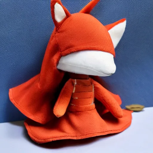 Image similar to a toy fox wearing a beautiful dress