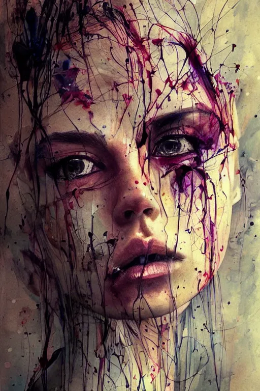 Image similar to tribal cyborg woman portrait flower heqdress art by agnes cecile, beautiful, soft, smooth