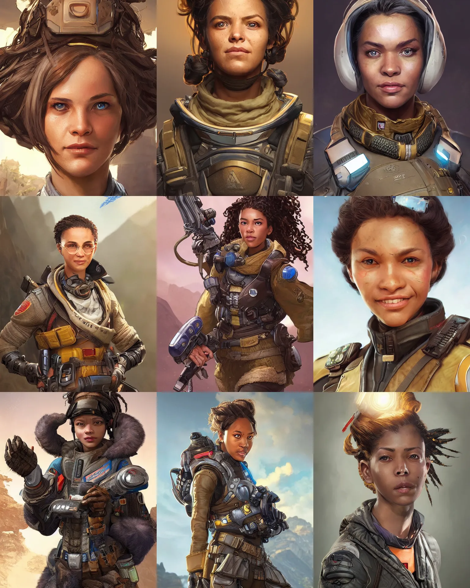 Prompt: Valerie Poindexter Lights as an Apex Legends character digital illustration portrait design by, Mark Brooks and Brad Kunkle detailed, gorgeous lighting, wide angle action dynamic portrait