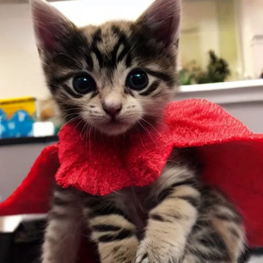 Prompt: a kitten dressed like a dragon