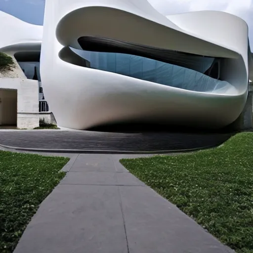 Image similar to house designed by zaha hadid