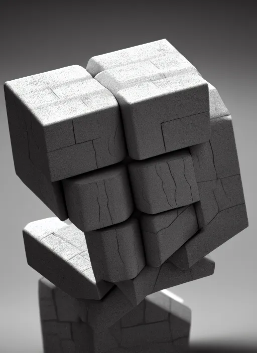 Prompt: A god with a Cube for a head. Octane render, artstation