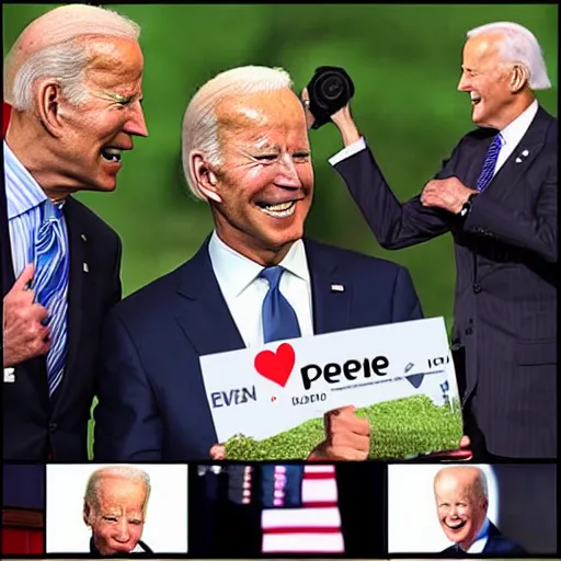 Image similar to pepe love Biden