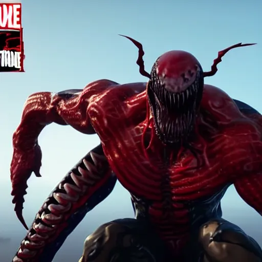 Image similar to Carnage (Venom 2018) in Fortnite, screenshot