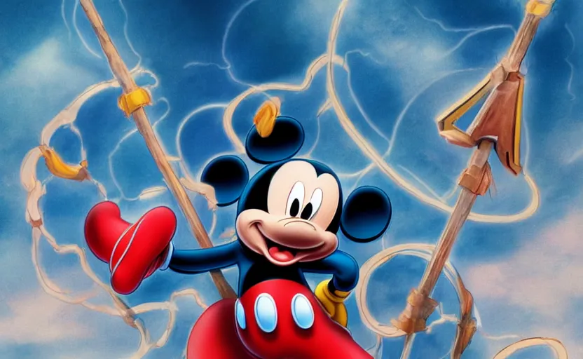 Image similar to Mickey Mouse is Thor, hyperdetailed, artstation, 8k, no text