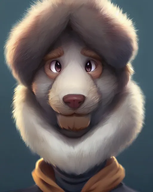 Image similar to character concept art of a cute male anthropomorphic furry | | adorable snout, key visual, realistic shaded perfect face, fine details by stanley artgerm lau, wlop, rossdraws, james jean, andrei riabovitchev, marc simonetti, and sakimichan, trending on weasyl