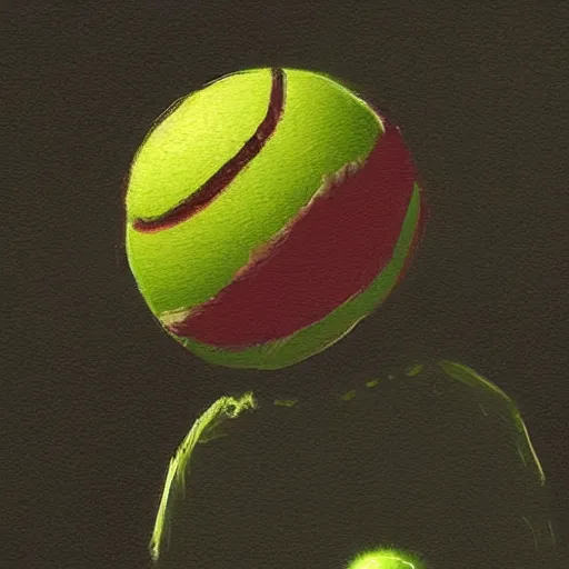 Image similar to a tennis ball monster, tennis ball, dark, chalky, Halloween, digital art, fantasy, magic, trending on artstation, ultra detailed, professional illustration by Basil Gogos