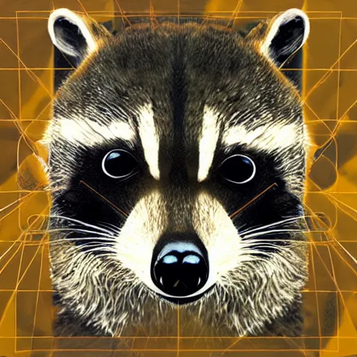 Prompt: “portrait of racoon in the style of metamask with laser eyes”