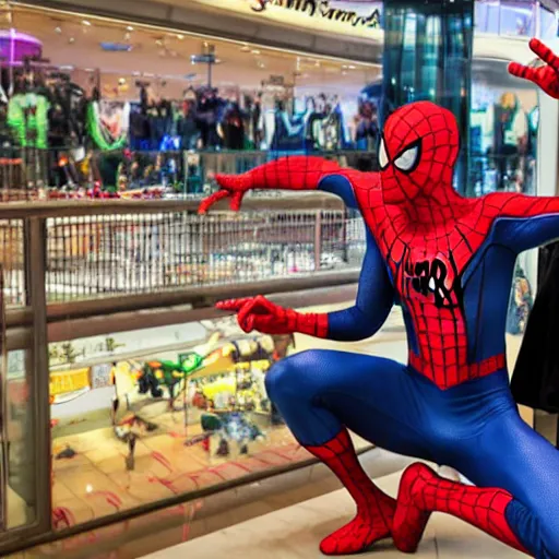 spiderman shopping in the mall | Stable Diffusion | OpenArt
