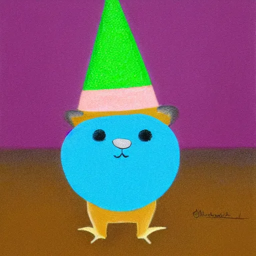 Image similar to a squirrel with a party hat on its head, a pastel by john nicolson, shutterstock contest winner, furry art, creative commons attribution, stockphoto, iso 2 0 0