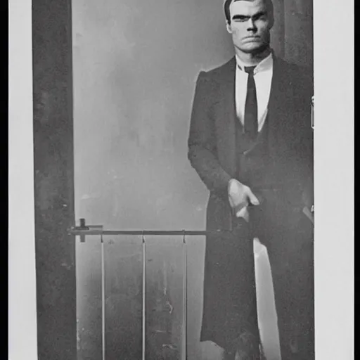 Image similar to dexter morgan 1 9 2 0 s prohibition arrest photo black and white