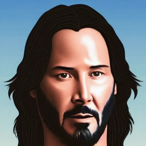 Prompt: Keanu Reeves as Jesus Christ 4K quality hyper realistic