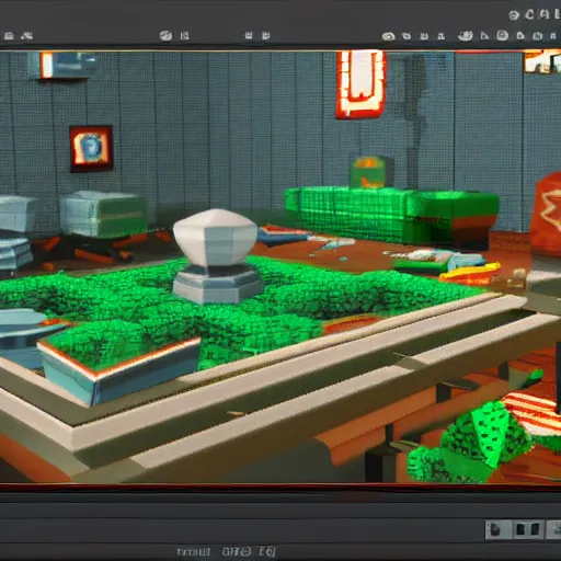 Image similar to a screenshot of a retro game turned into 3D, Unreal Engine and Unity