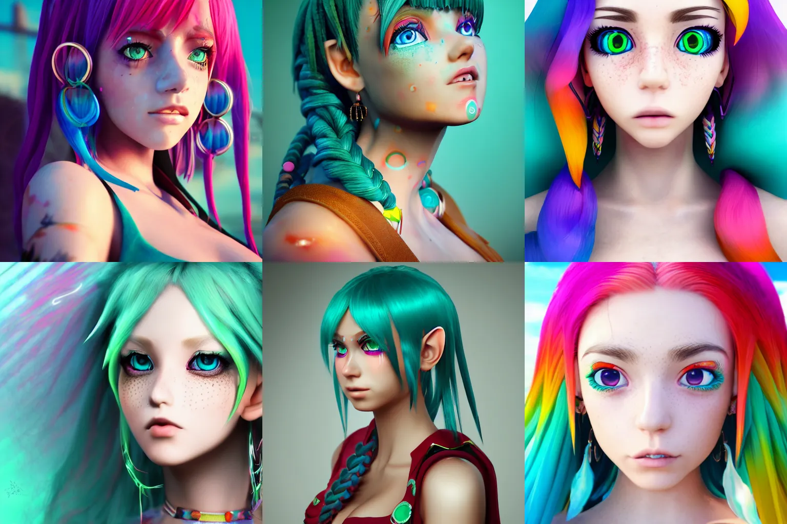 A 3D anime-style girl theme with rainbow colored image generative AI  22876973 Stock Photo at Vecteezy